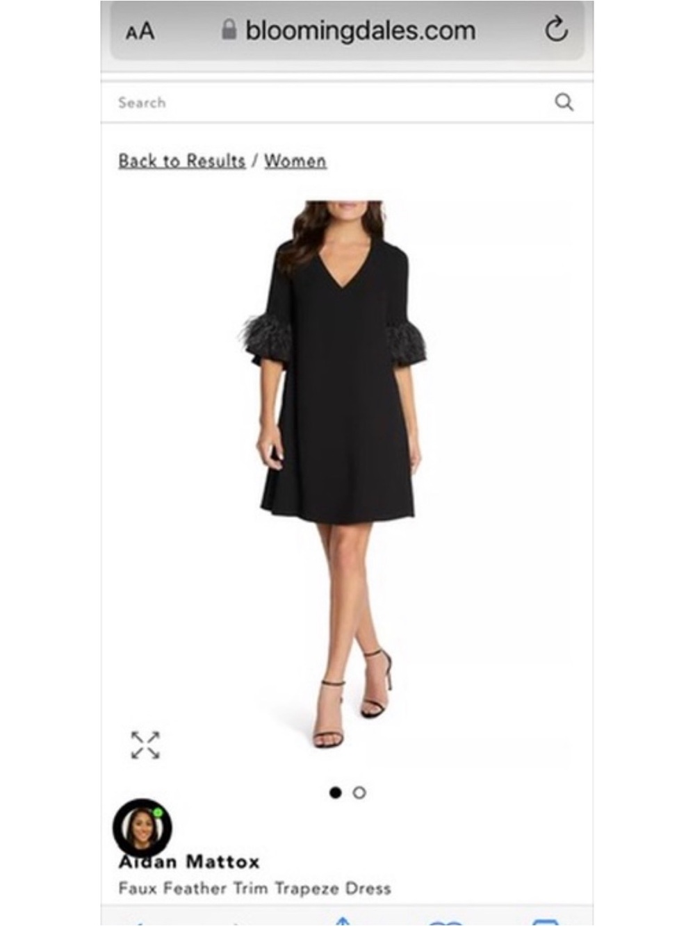 NWT Aidan Mattox Shift/Trapeze Dress with Feather Trim Sleeves Sz 12